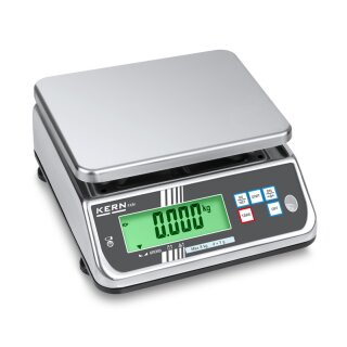 Edelstahl Tischwaage Kern FXN 3K-4N mit IP68 Max 3 kg | d=0,5 g - nicht eichfähig
