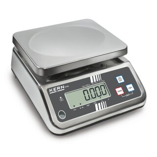 Edelstahl Tischwaage Max 3 kg | d=0,5 g IP65 Schutz Kern FFN 3K0.5IPN